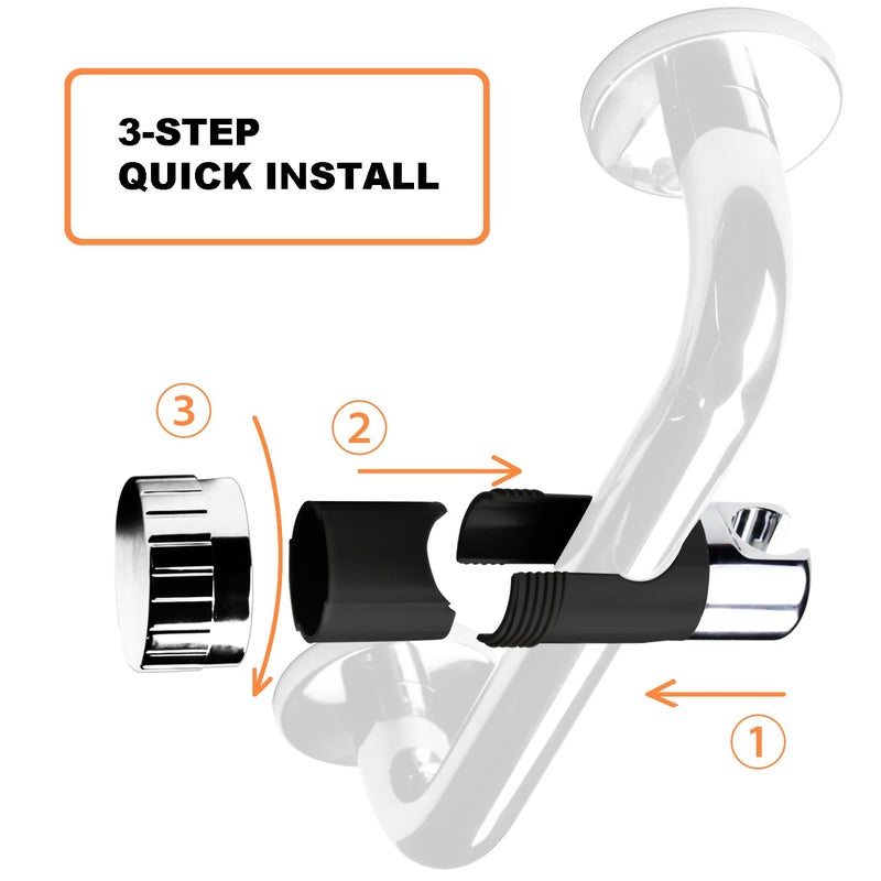 YOO.MEE ADA Grab Bar Hand Shower Bracket, ONLY FIT DIAMETER 1.25'' (32mm) Safety Grab Rail, Split-type design in 5 seconds Easy Installation - Image 3